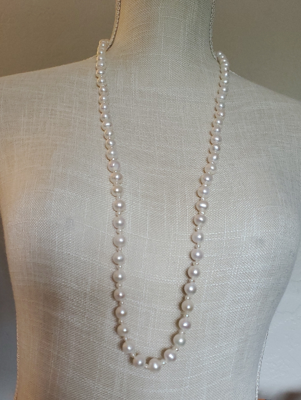 Lucas Lameth Signed 925 Classic Ivory 36 In Long Pearl Necklace